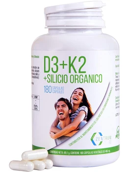 Vitaminas D3 K2 | Vitaminas D3 | Organiniai silicio kapsules | Vitaminai ir papildai | Imuninė sistema | 180 kapsulių | Zentrum